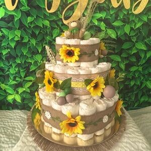 Yellow and White Sunflower Cake Topper